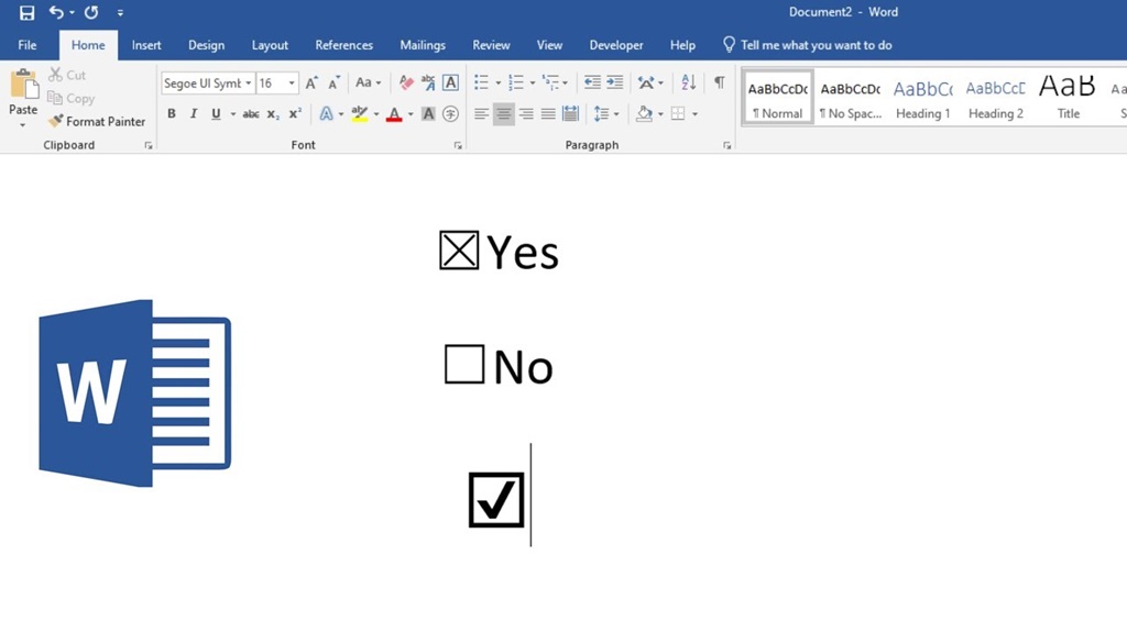 How do I insert a checkbox in MS Word?